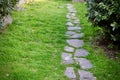 Stepping stone path in old castle garden, Rijeka Croatia Royalty Free Stock Photo