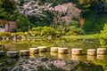 Stepping stones at Heian Shrine in Kyoto, Japan Royalty Free Stock Photo