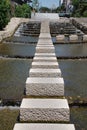 Stepping Stones in Horu-Kawa River Royalty Free Stock Photo