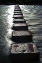 Stepping stones at Three Cliffs Bay Royalty Free Stock Photo