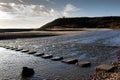 Stepping stones at Three Cliffs Bay Royalty Free Stock Photo