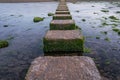 Stepping stones Three Cliffs Bay, Gower, Wales UK Royalty Free Stock Photo