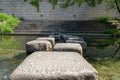 Stepping stones on an urban creek