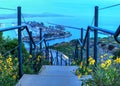 Steps along the hiking trail above Dana Point Harbor Royalty Free Stock Photo