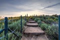 Steps along the hiking trail above Dana Point Harbor Royalty Free Stock Photo