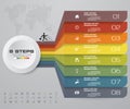 8 steps of arrow Infografics template. for your presentation. EPS 10. Royalty Free Stock Photo