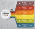 6 steps of arrow Infografics template. for your presentation. EPS 10. Royalty Free Stock Photo