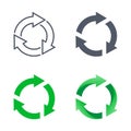 3 steps arrow loop symbol.