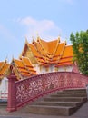 Steps on a bridge at Wat Benchamabophit temple, in Bangkok, Thailand. Royalty Free Stock Photo