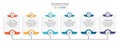 Steps business data visualization timeline process infographic template design with icons Royalty Free Stock Photo