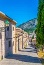 365 steps of Carrer del Calvari stairway leading to the El Calvari chapel at Pollenca, Mallorca, Spain Royalty Free Stock Photo