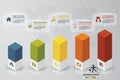 5 steps chart for business presentation. 5 levels of colorful graph infographic.