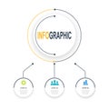 3 steps Circular Infographic template business data infochart illustration