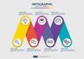 6 steps connection Infographic element design template for diagram, presentation, workflow, annual report. Business data