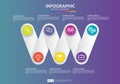 6 steps connection Infographic element design template for diagram, presentation, workflow, annual report. Business data