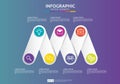 6 steps connection Infographic element design template for diagram, presentation, workflow, annual report. Business data