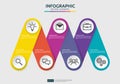 6 steps connection Infographic element design template for diagram, presentation, workflow, annual report. Business data