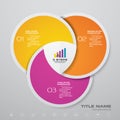 3 steps cycle chart infographics elements.