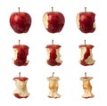Steps for eating an apple Royalty Free Stock Photo