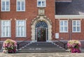 Steps and front door of the town hall of Hoogeveen Royalty Free Stock Photo