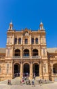 Steps in front of the historic building of the Plaza Espana in Sevilla Royalty Free Stock Photo