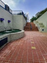 Steps going into underpass some clouds on the sky Royalty Free Stock Photo