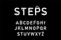 Steps hand drawn vector type font in cartoon comic style lettering