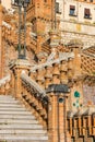 Steps of the historic Oval Stairs in moorish style in Teruel