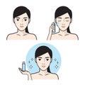 Steps how to facial care.Vector illustration