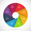 8 steps infographic circle template in material style