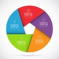 5 steps infographic circle template in material style