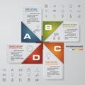 4 steps Infographic report template layout.