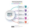 5 steps infographic. timeline design template with 3D paper label. Business concept with options. For content, diagram, flowchart,