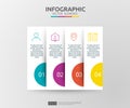 4 steps infographic. timeline design template with 3D paper label. Business concept with options. For content, diagram, flowchart,