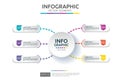 6 steps infographic. timeline design template with 3D paper label. Business concept with options. For content, diagram, flowchart,