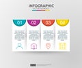 4 steps infographic. timeline design template with 3D paper label. Business concept with options. For content, diagram, flowchart,