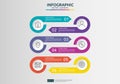 6 steps infographic. timeline design template with 3D paper label, integrated circles. Business concept with options. For content Royalty Free Stock Photo