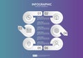 6 steps infographic. timeline design template with 3D paper label, integrated circles. Business concept with options. For content