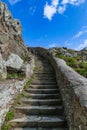 Steps leading down to the lighthouse, Wales