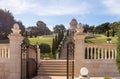 The steps leading to the Bahai Shrine in the Bahai Garden, located on Mount Carmel in the city of Haifa, in northern Israel