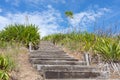 Steps leading to top of hill and lookout over The Lakes residential suburb Royalty Free Stock Photo