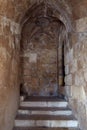 The steps  leading to the tower of the Bab al-Silsila minaret are on the Temple Mount in the Old Town of Jerusalem in Israel Royalty Free Stock Photo