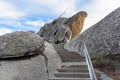 Empt steps on the rocky top of a mountain Royalty Free Stock Photo