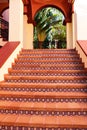 Steps leading up to a tropical building Royalty Free Stock Photo