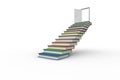 Steps made from books leading to open door Royalty Free Stock Photo