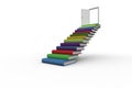 Steps made from books leading to open door Royalty Free Stock Photo