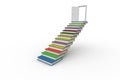 Steps made from books leading to open door Royalty Free Stock Photo