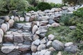 Steps made of large stones. Staircase in landscape composition. Japanese rock garden. Royalty Free Stock Photo