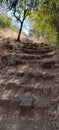 Steps made of rocks on a Hill