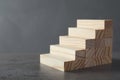 Steps made with wooden blocks on table against background, space for text. Career ladder Royalty Free Stock Photo